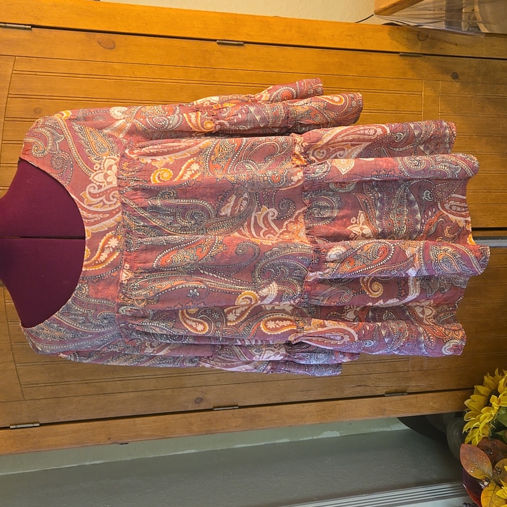 035 Cocomo Women's Paisley Tunic in Pink and Purple